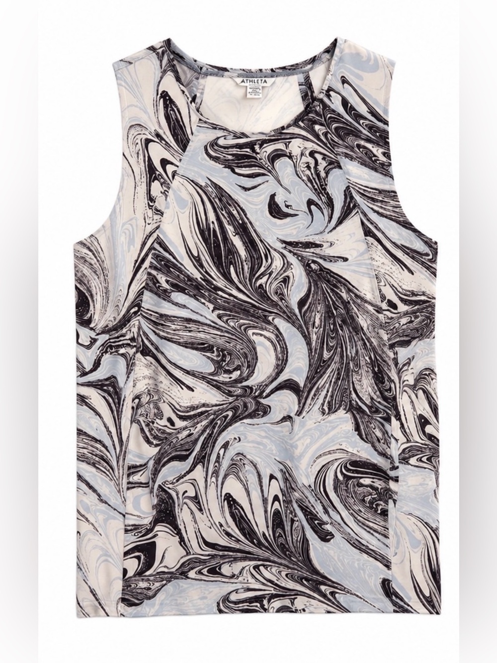 Athleta Zephyr Refined Tank Top Sumi Marble Print (Grey/Blue) - Size Medium